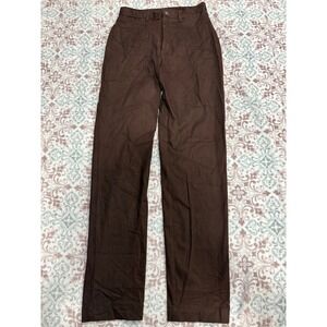 Solutions Casualwear Brown Straight Leg Cotton Blend Pants Size 6 RN 59394